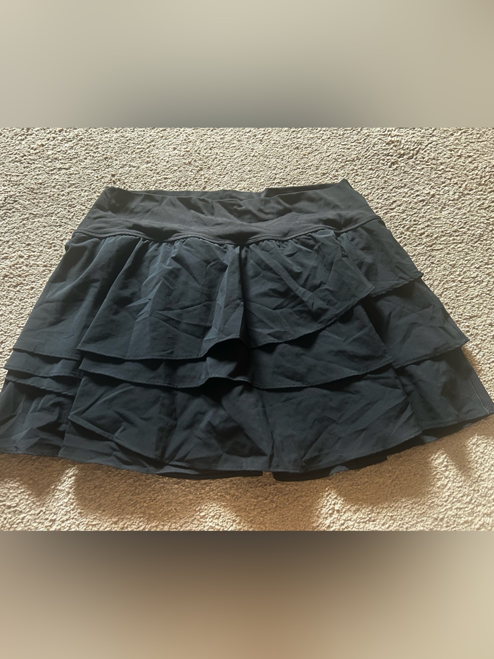 aerie Black Tiered Ruffle Mini Skirt